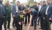 نهال‌ امید به یاد شهدا در هرند توسط استاندار کاشته شد