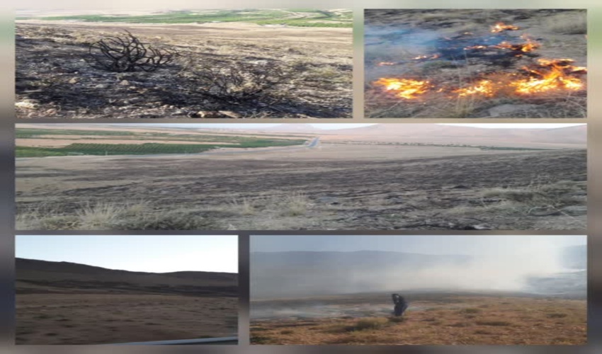 وقوع حریق در مساحت هفت هکتار واقع در مراتع کنه قره بخش باغبهادران