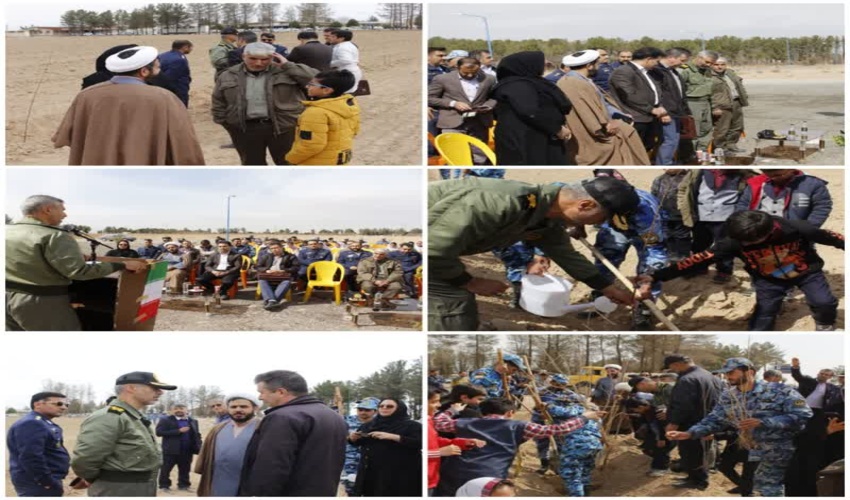 کاشت نهال به مناسبت هفته منابع طبیعی در پایگاه شهید بابایی اصفهان