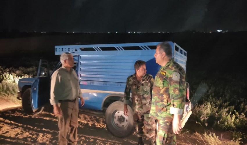 توقیف خودرو حامل چوب تاغ با همکاری پرسنل بسیجی اداره کل