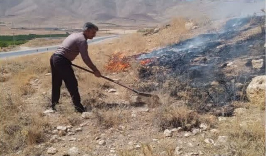 آتش سوزی در مراتع بارند سمیرم