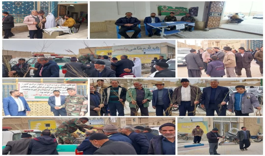برگزاری میز خدمت و توزیع نهال به مناسبت هفته منابع طبیعی در ورزنه