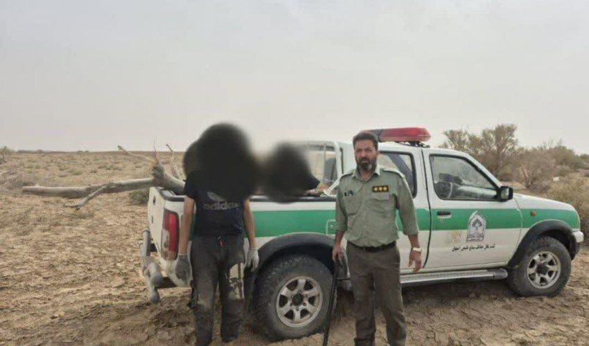 توقیف یک خودرو وانت پیکان حامل ۴۰۰ کیلوگرم چوب ممنوعه تاغ در دشت سجزی شهرستان کوهپایه